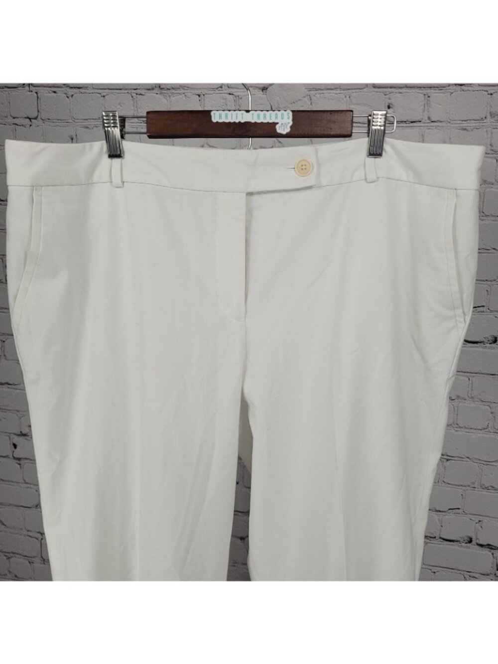 Talbots White Signature High Rise Straight Leg Lined Chino Pants 20L (41x34) - Picture 5 of 14